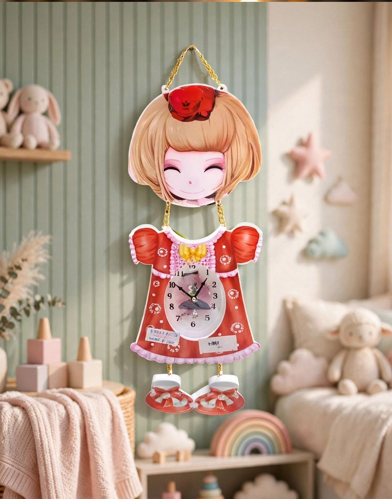 Doll Hanging Clock